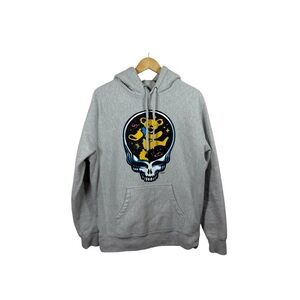 Grateful Dead Dancing Bear Steal Your Face Hoodie Gray Size M